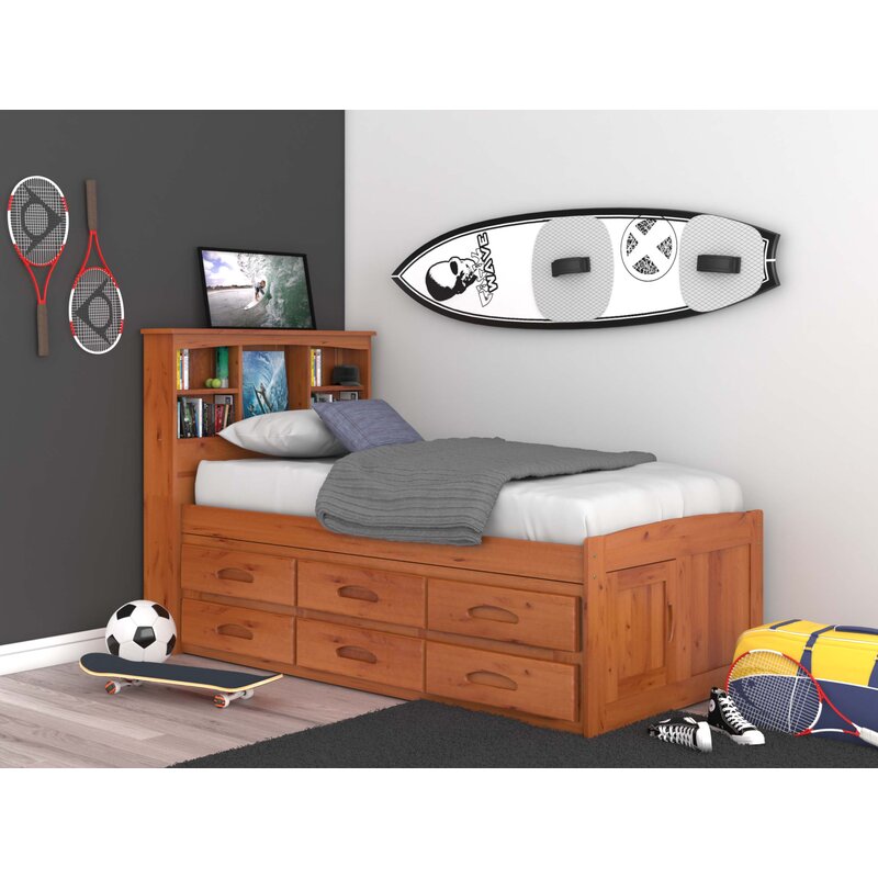 Viv + Rae Beckford 6 Drawer Solid Wood Bed with Bookcase by Viv + Rae